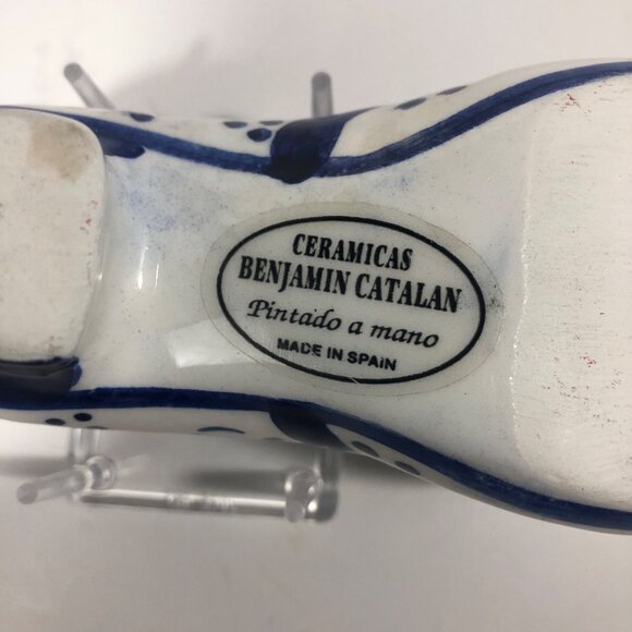Ceramicas Benjamin Catalan Porcelain Victorian Painted Shoe Spain Home Decor - Picture 6 of 6